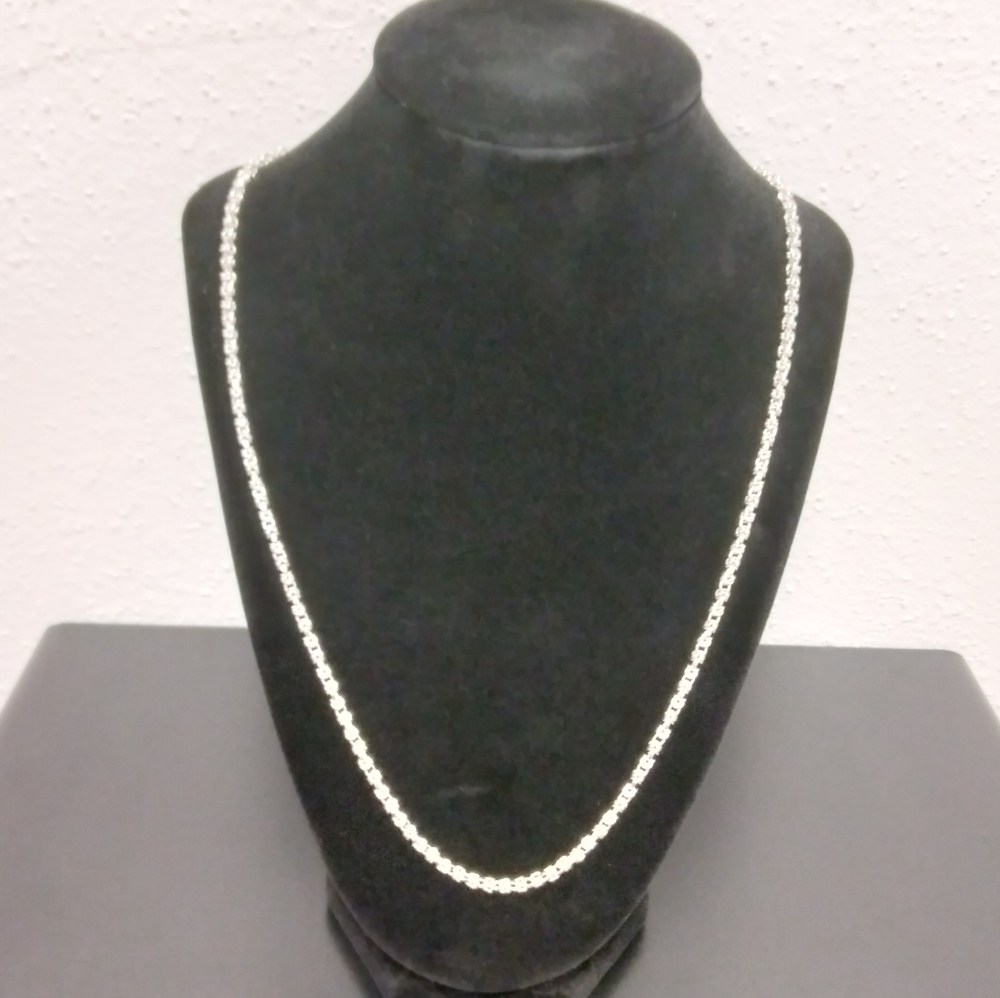 24‎ inch Real Silver .925 Hand-Crafted Italian Byzantine Chain